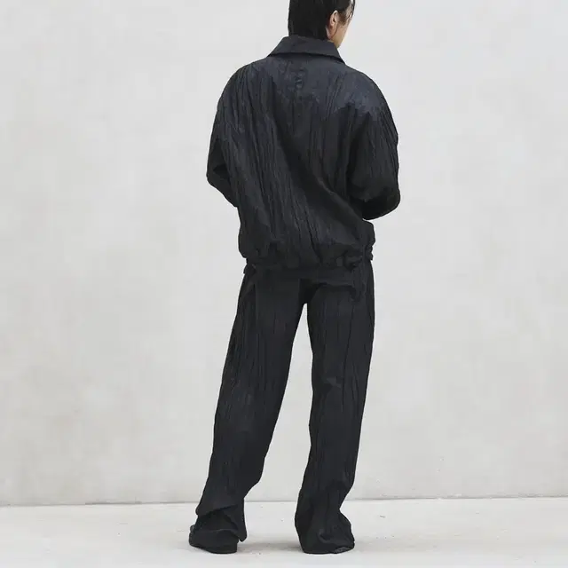 음양 Vertical pleated shawl collar jacket