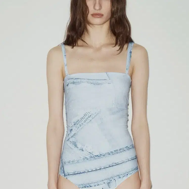 AFTERHOURS denim printed swimsuit