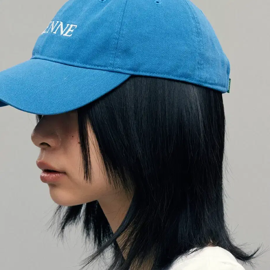 시엔느 Washing Lettering Ball Cap (Blue)