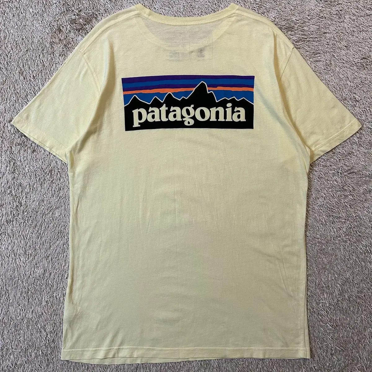 [L] 파타고니아 PATAGONIA 백프린팅 반팔 티셔츠 블랙 옐로우