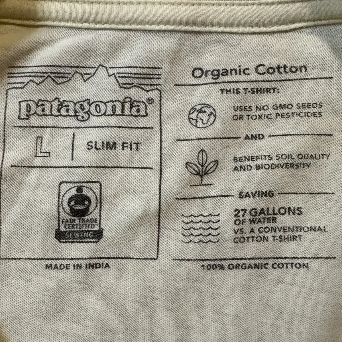 [L] 파타고니아 PATAGONIA 백프린팅 반팔 티셔츠 블랙 옐로우