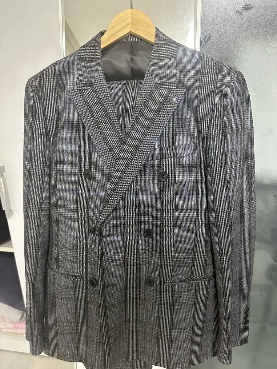 STCO Gray Check Double Suit Set