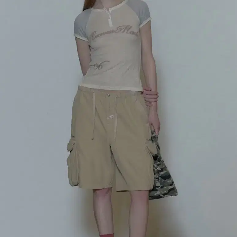 스컬프터 Twill Cargo Half Pants Warm Gray