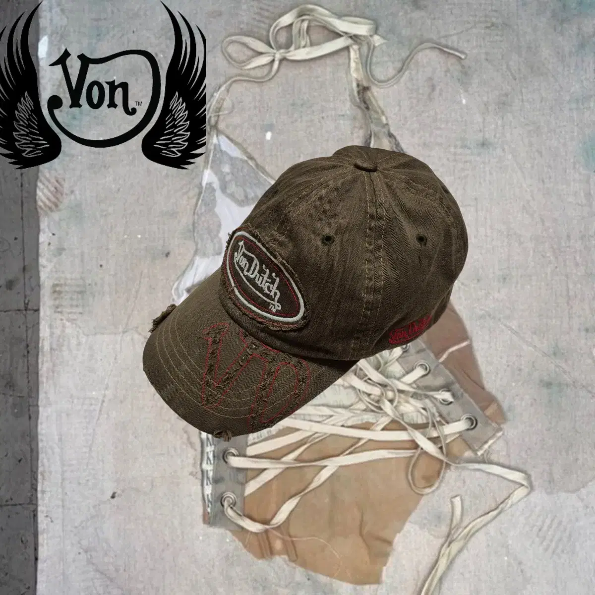 Von Dutch y2k lettering Cap