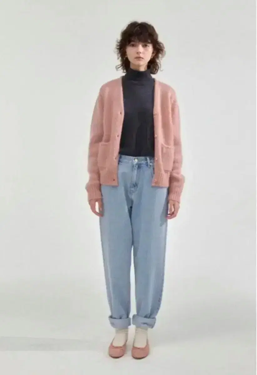 The Barnet Mohair Cardigan Baby Pink