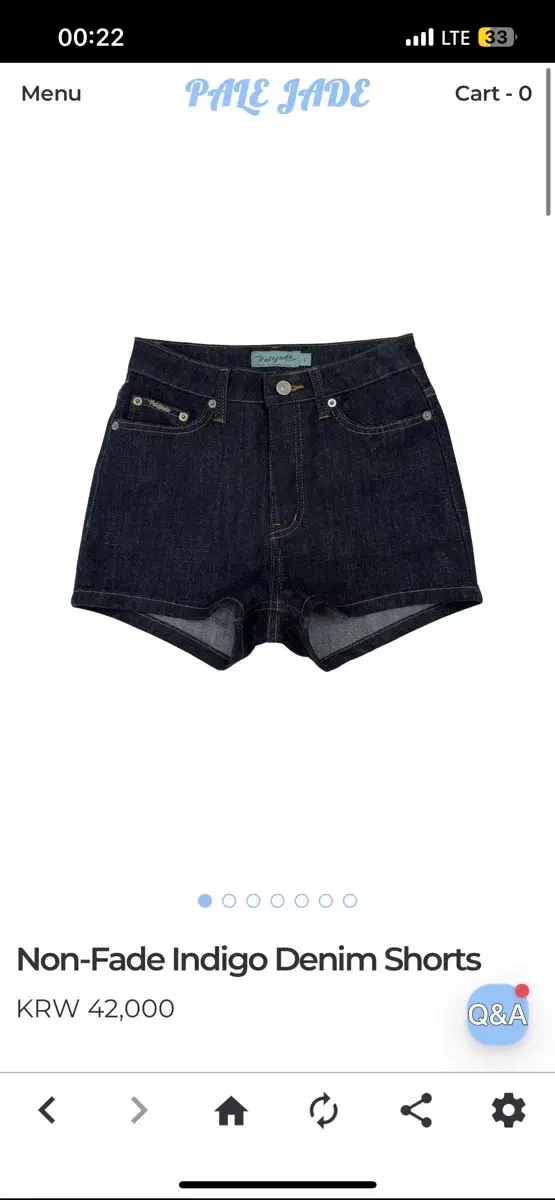 페일제이드 non-fade indigo denim shorts