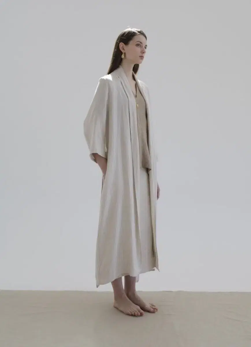 No Promise Linen Shawl Barbary Long Cardigan Coat Jacket