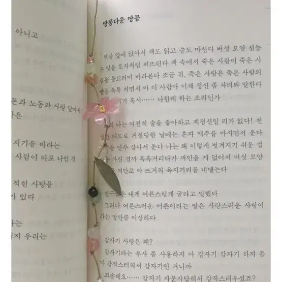 연록 수국, 코스모스, 연꽃 끈갈피 스트랩 구해요