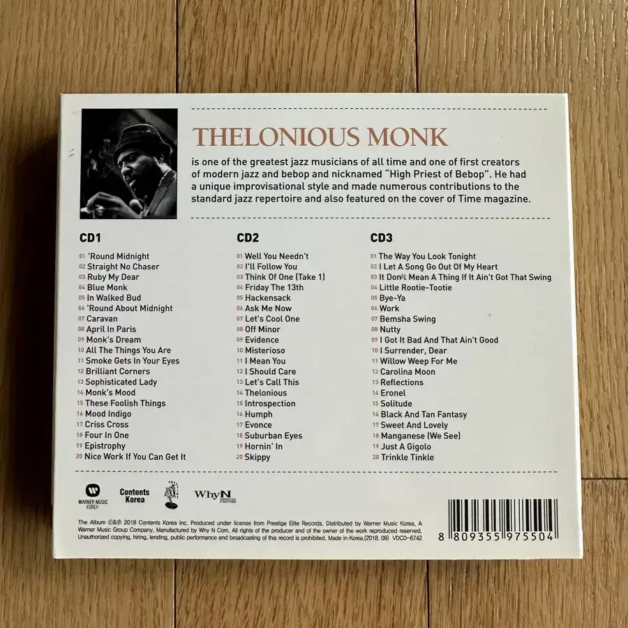 Thelonious Monk/델로니어스탄생 100주년 기념 앨범) [3C