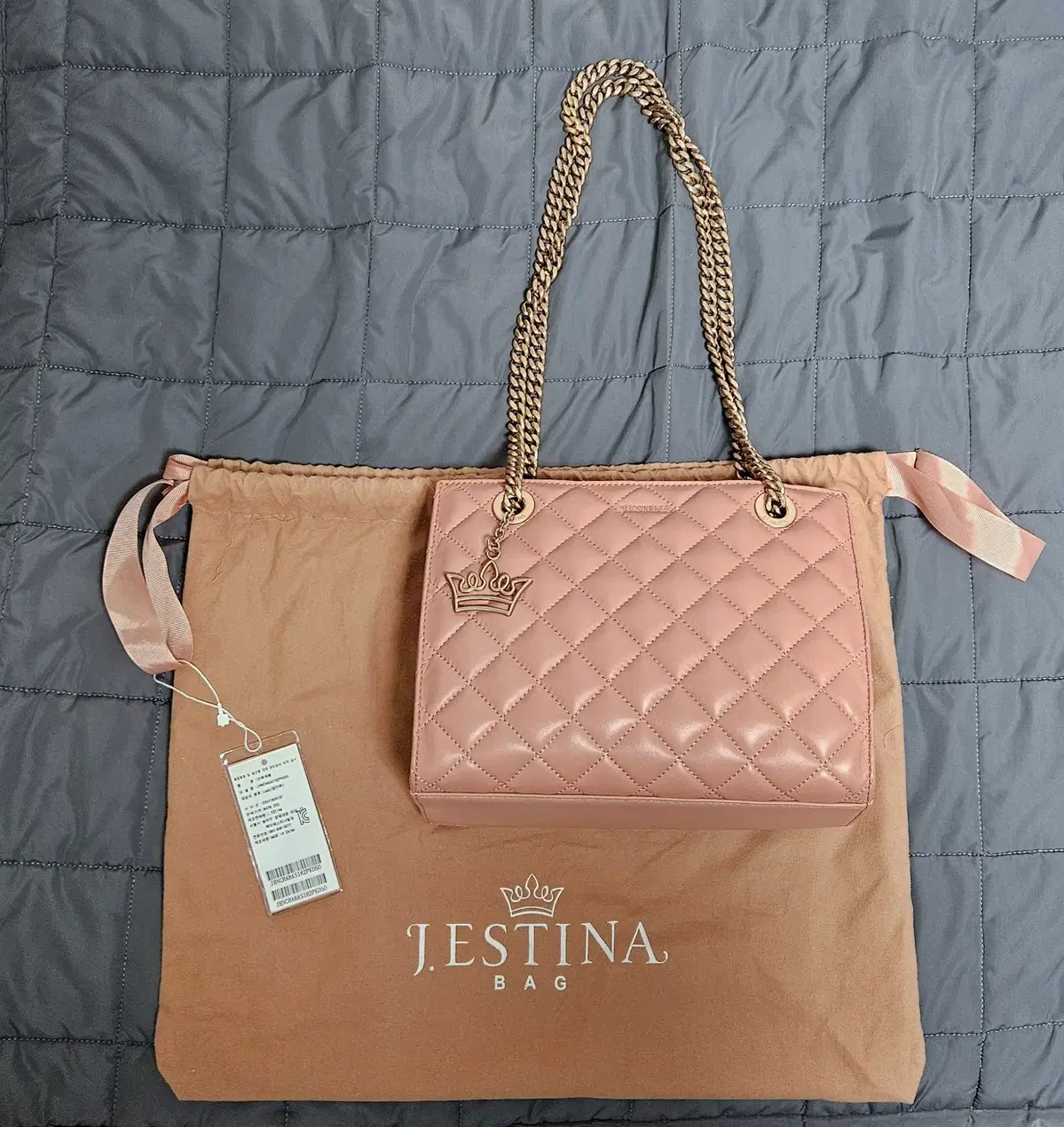 JAYEstina Pink Sheepskin Chain Crossbody Bag