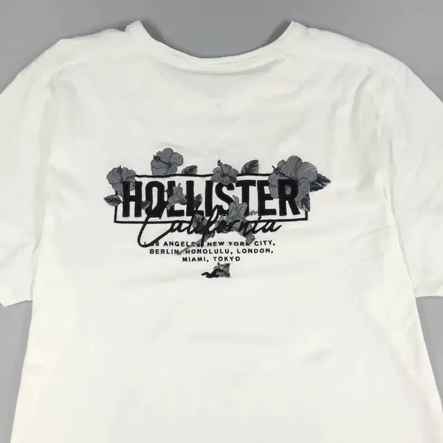 HOLLISTER 홀리스터 화이트 블랙 캘리포니아 플라워 빅자수 코튼10