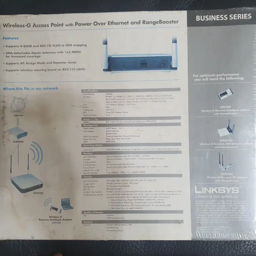 링크시스 시스코 wireless access point WAP2000