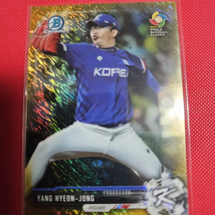 양현종 topps wbc 골드 쉬머 리플렉터