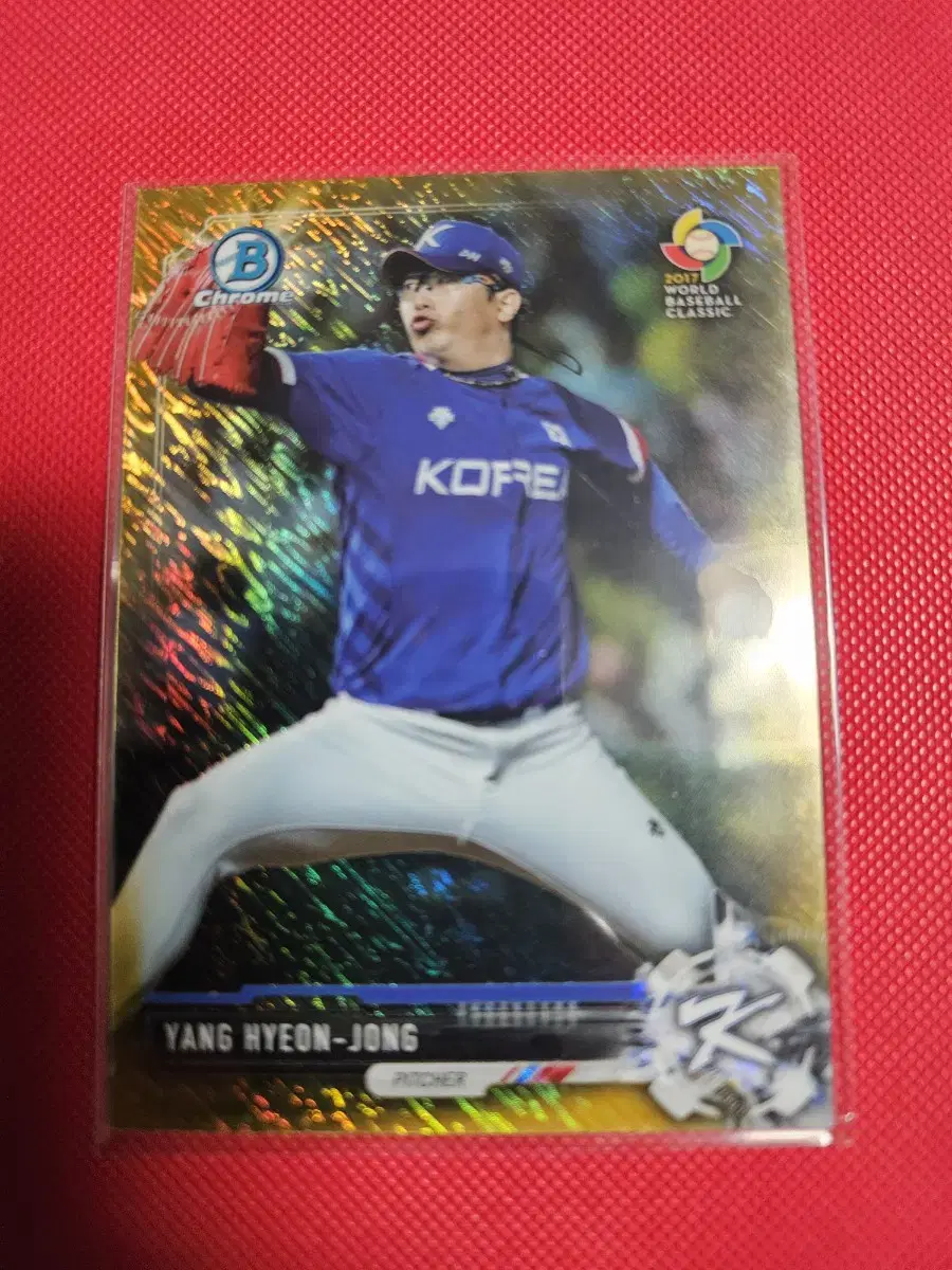 양현종 topps wbc 골드 쉬머 리플렉터