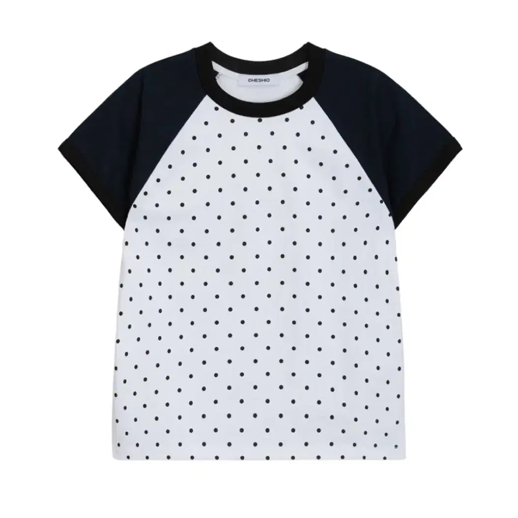 오헤시오 dot raglan t-shirt 화이트