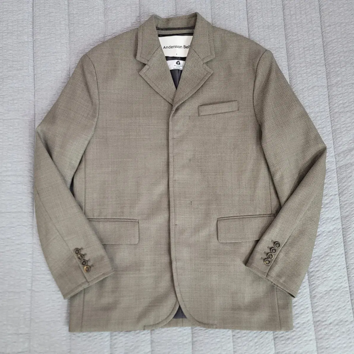 Men95 Anderson Belle Hidden Button Herringbone Jacket