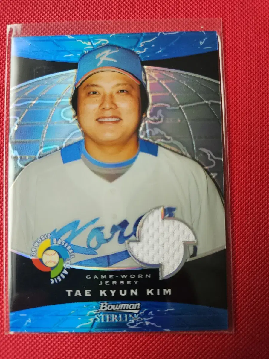 Han Tae-Kyun Kim TOPPS WBC BLUE REFRACTOR Jersey Card