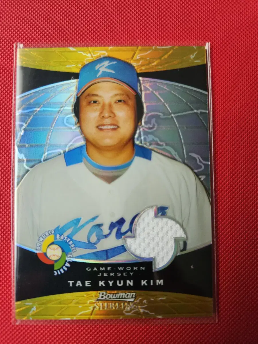 Han Tae-Kyun Kim TOPPS WBC GOLD REFRACTOR Jersey Kard