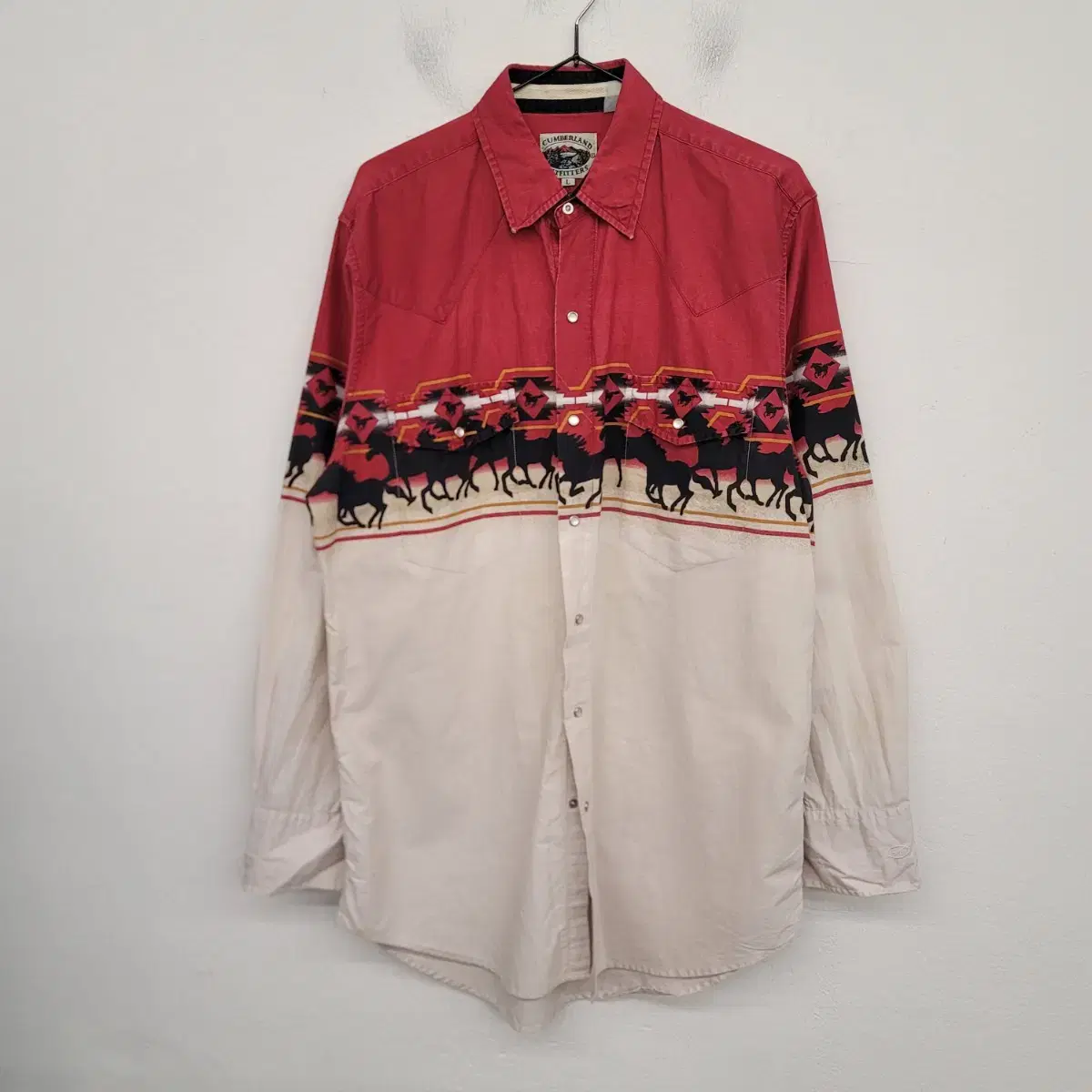 [105/XL] CUMBERLAND Western Pattern Shirt