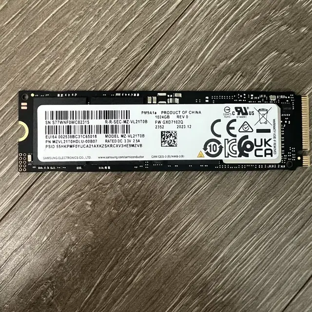 삼성 pm9a1a nvme ssd 1T 미사용품