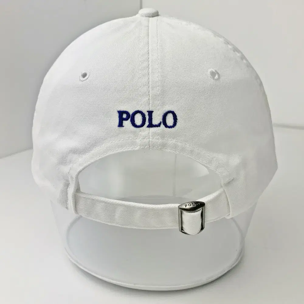 Polo 폴로 랄프로렌 코튼 치노 볼캡 모자 화이트/블루포니