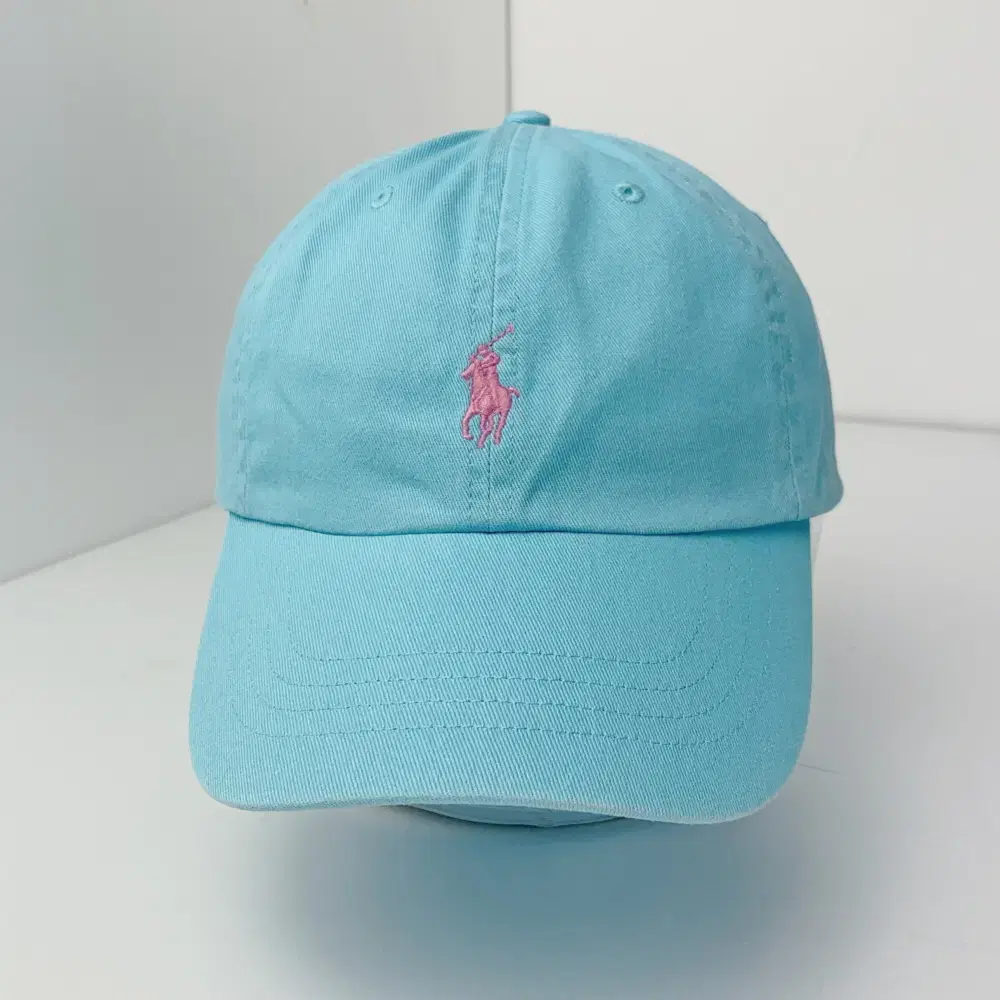 Polo Ralph Lauren Cotton Chino Ballcap Hat Aqua Bloo/Pink Pony