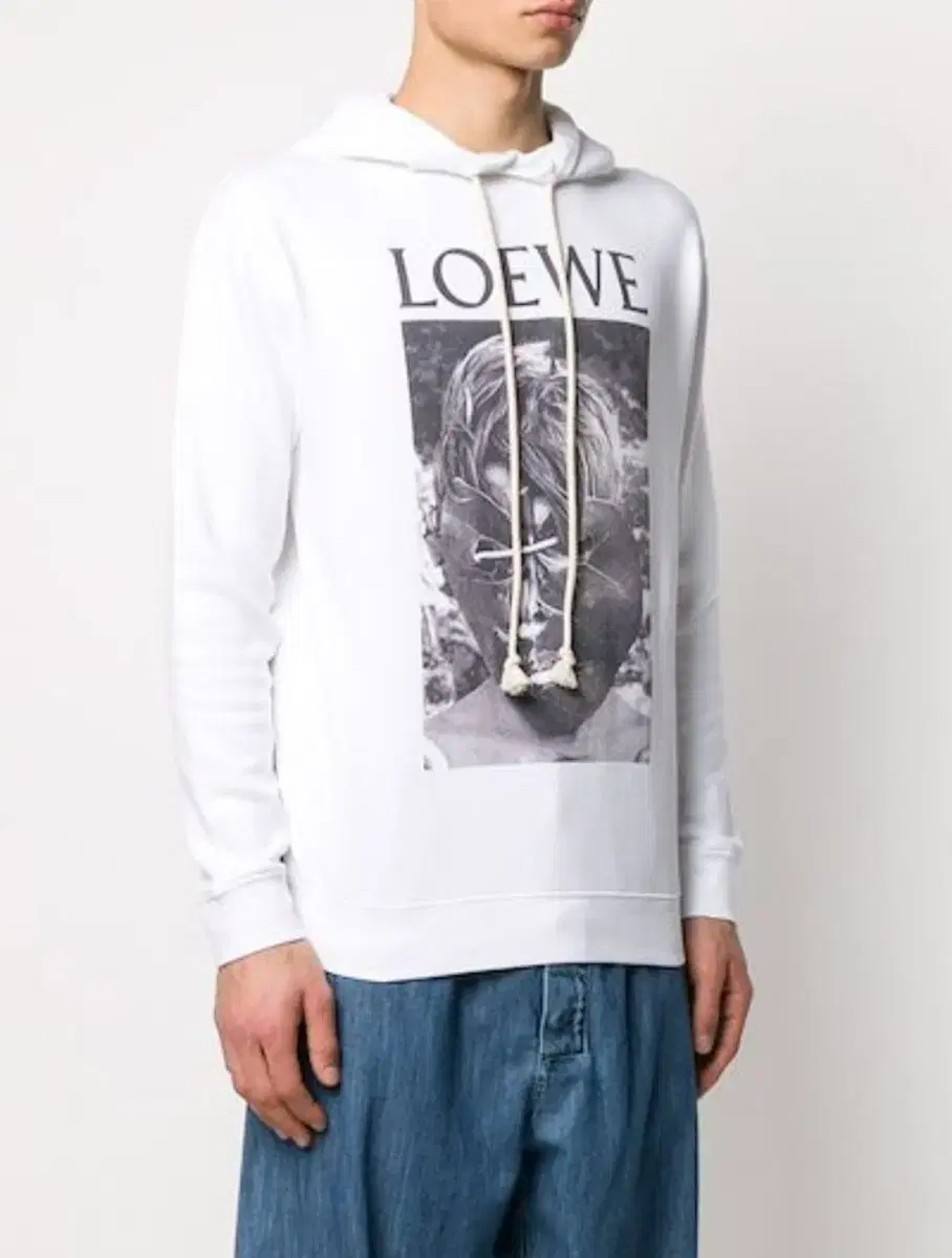 xl 105 미착용 로에베 후드티 로고 LOEWE 그래픽 화이트 100