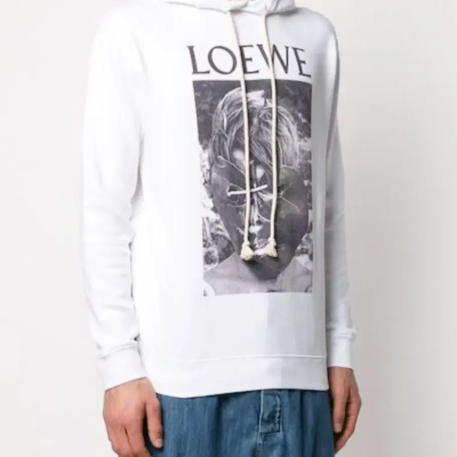 xl 105 미착용 로에베 후드티 로고 LOEWE 그래픽 화이트 100