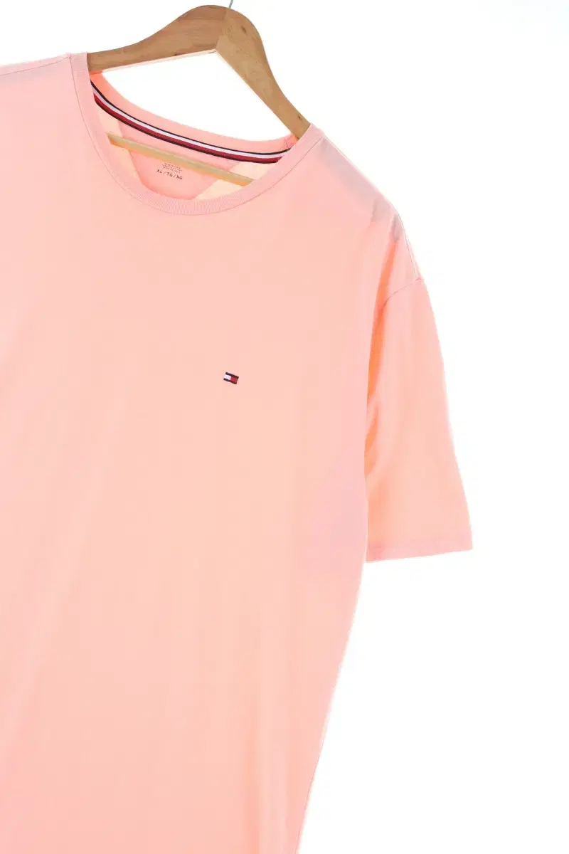 (2XL) Tommy Hilfiger Short-Sleeved T-Shirt Big Size Light Pink Old School-E714