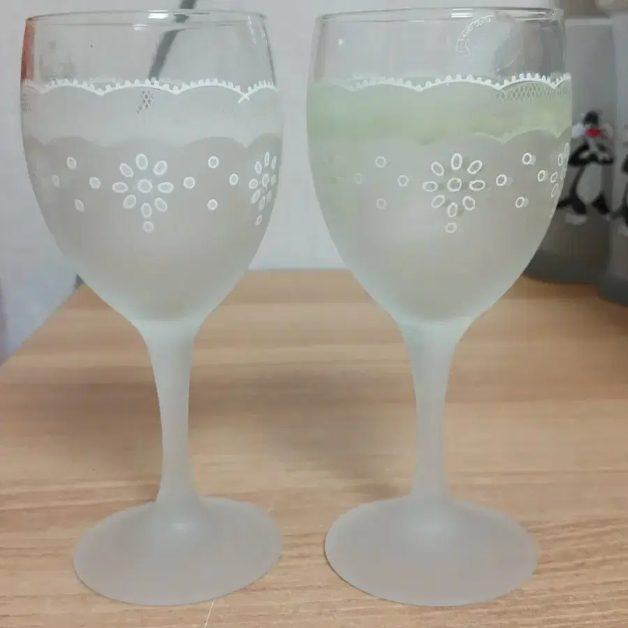 250 빈티지 Kamei Glass 와인잔 2개