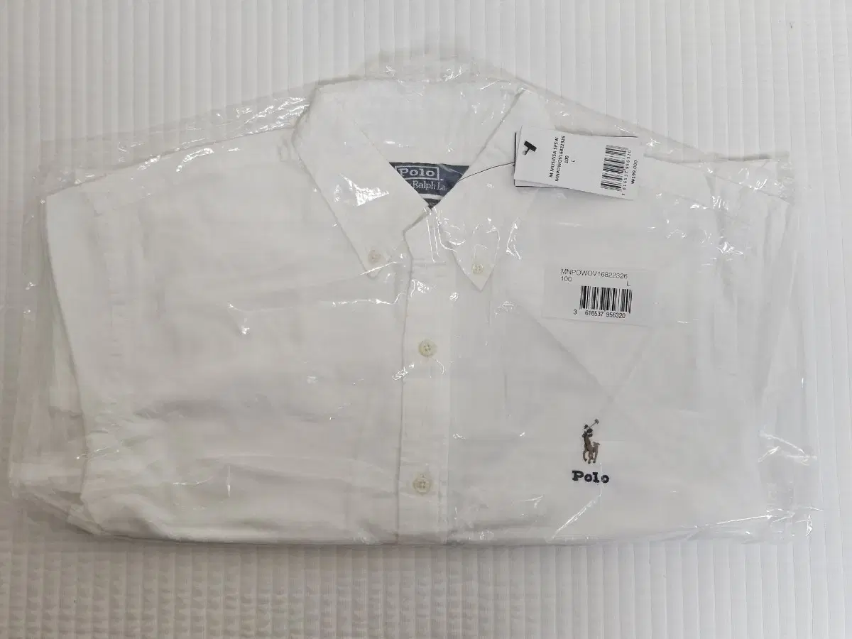 [L]Polo Oxford shirt - white Custom fit classic Ralph Lauren Unisex