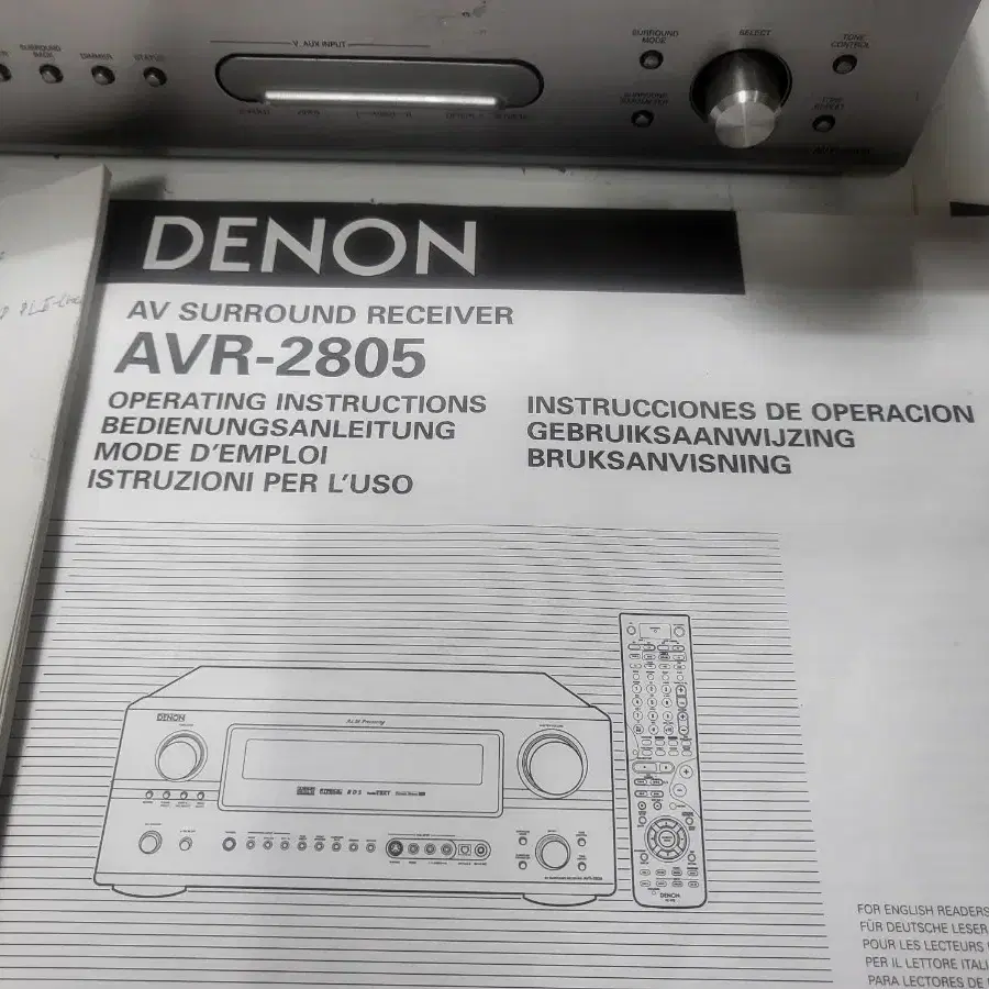 데논 DENON 중상급 리시버앰프 AVR-2805 포노단자.리모컨있슴