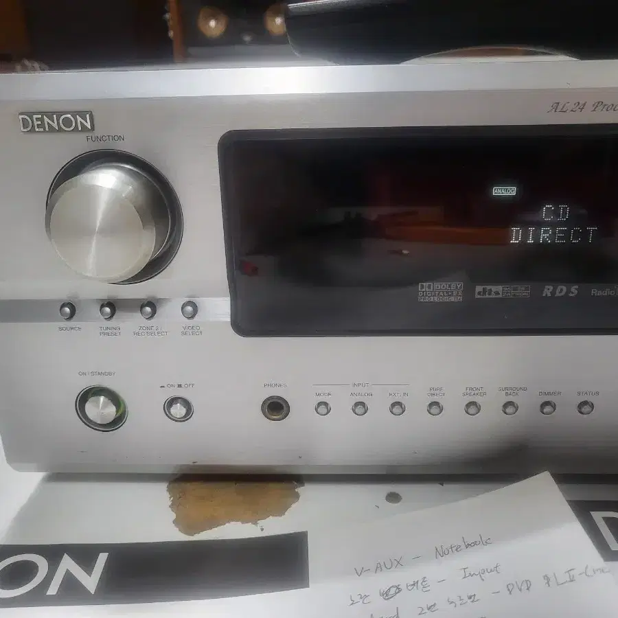 데논 DENON 중상급 리시버앰프 AVR-2805 포노단자.리모컨있슴