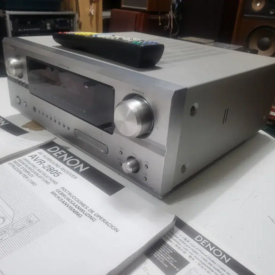 데논 DENON 중상급 리시버앰프 AVR-2805 포노단자.리모컨있슴