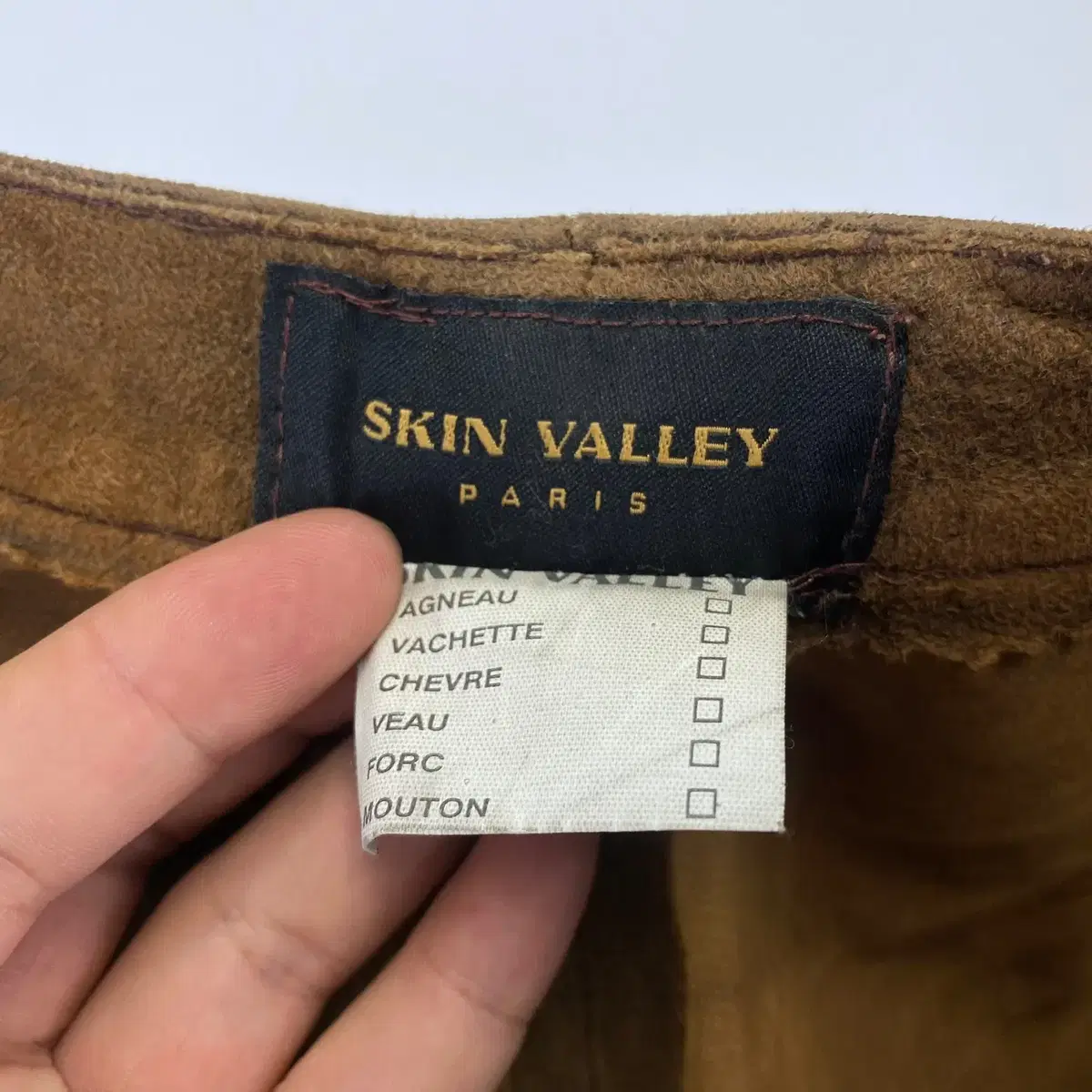 빈티지 SKIN VALLEY PARIS 램 레더 지퍼 팬츠