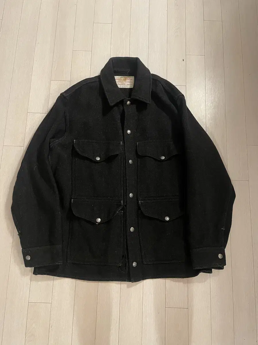 Pilson Vintage 50s Mackinaw Jacket in Black Charcoal