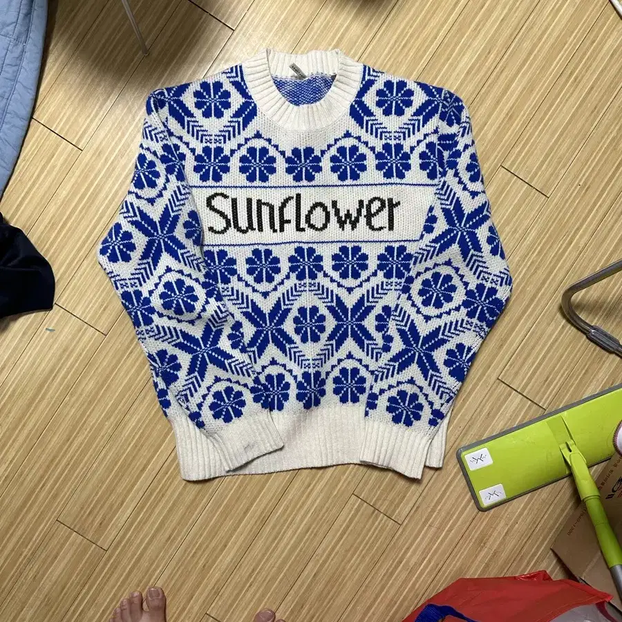 Sunflower FAIRISLE KNIT blue / L