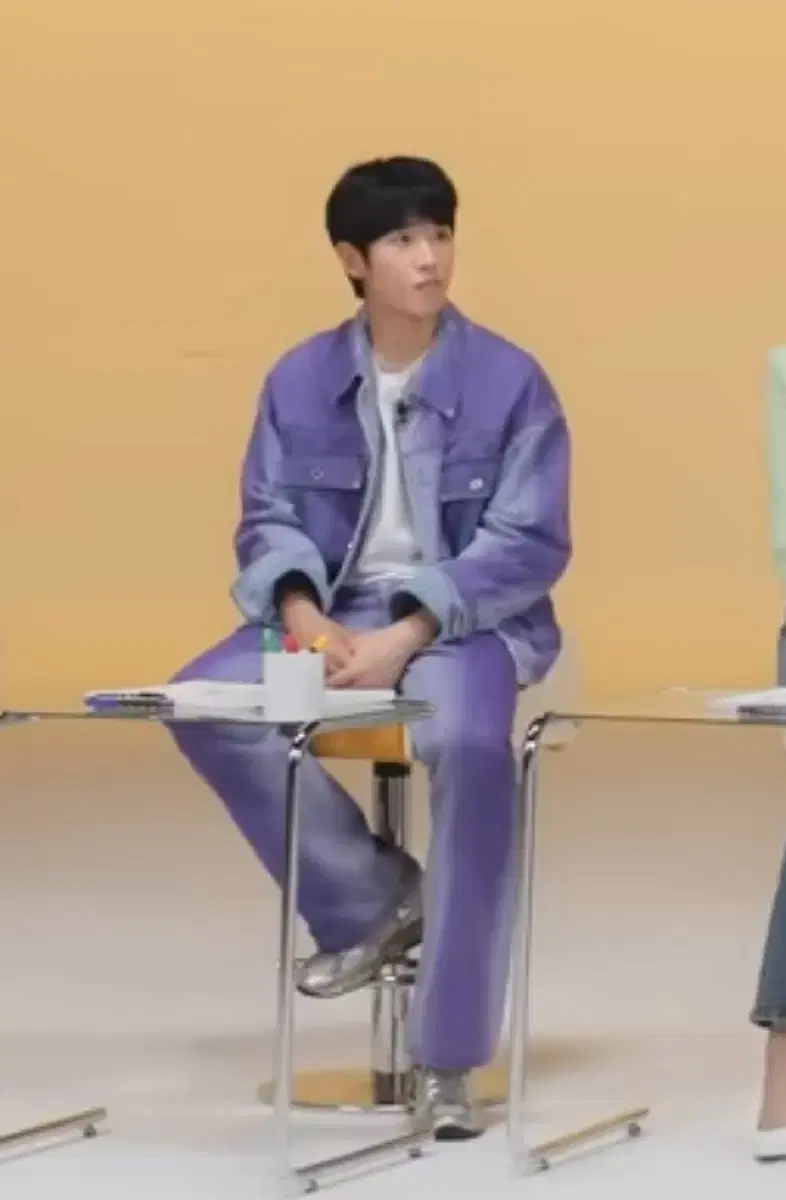 46 Wooyoung Mi Violet Wash Denim Pants