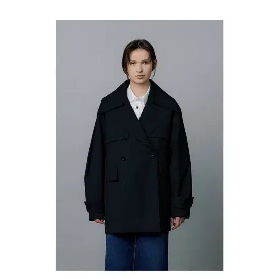 (새상품) epingler WIDE COLLAR COAT - DARK N