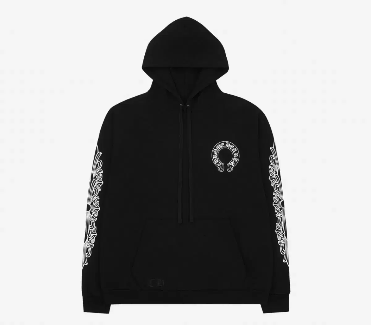 [New]Chrome Hearts Horseshoe Floral Hoodie Black S