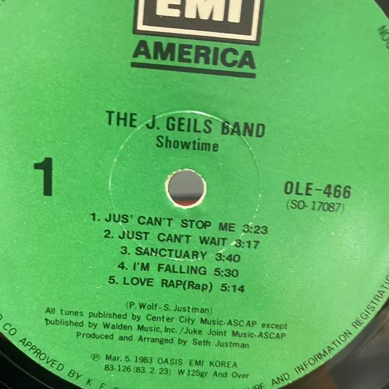 THE J GEILS BAND LP / AA4273