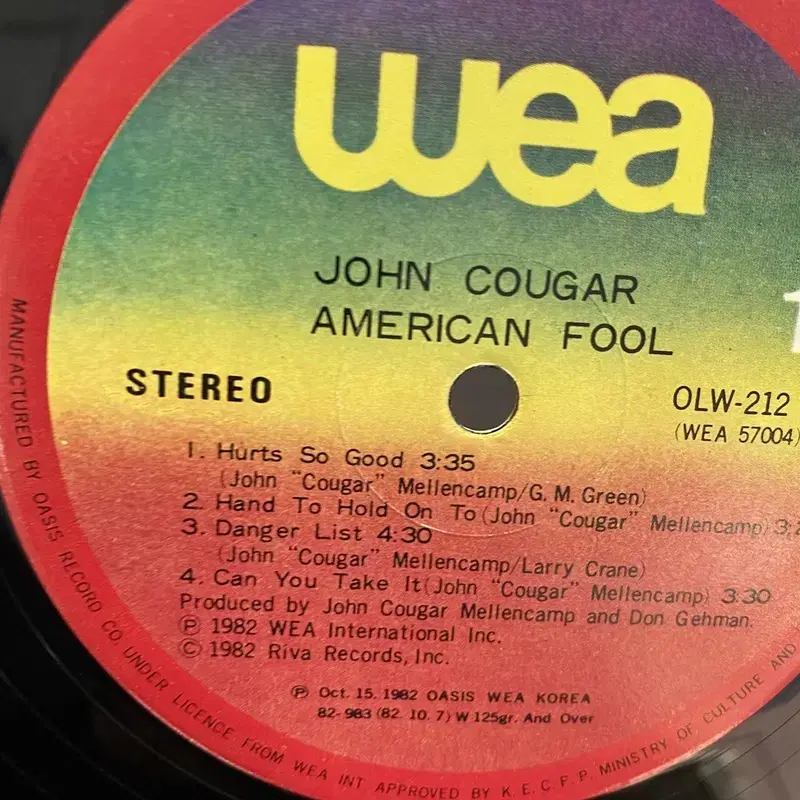 JOHN COUGAR LP / AA4276