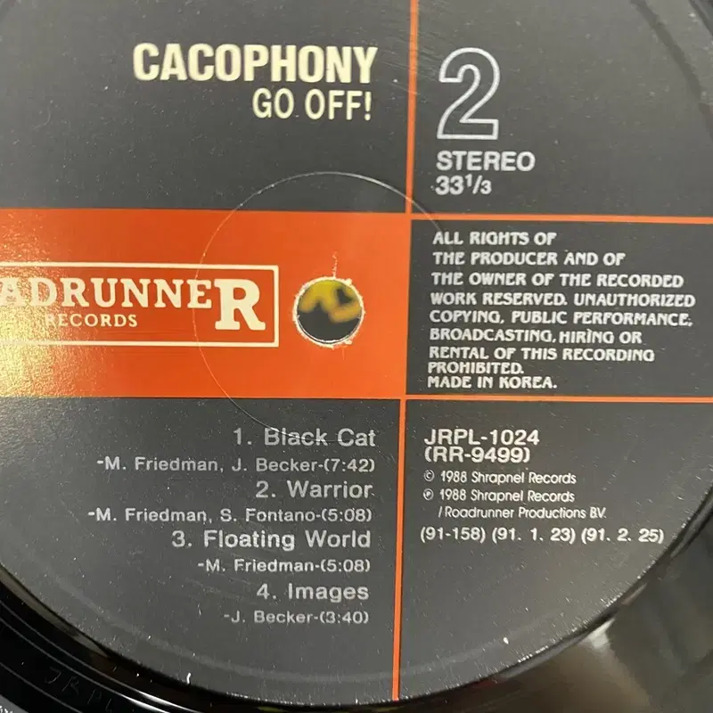 CACOPHONY GO OFF LP / AA4318