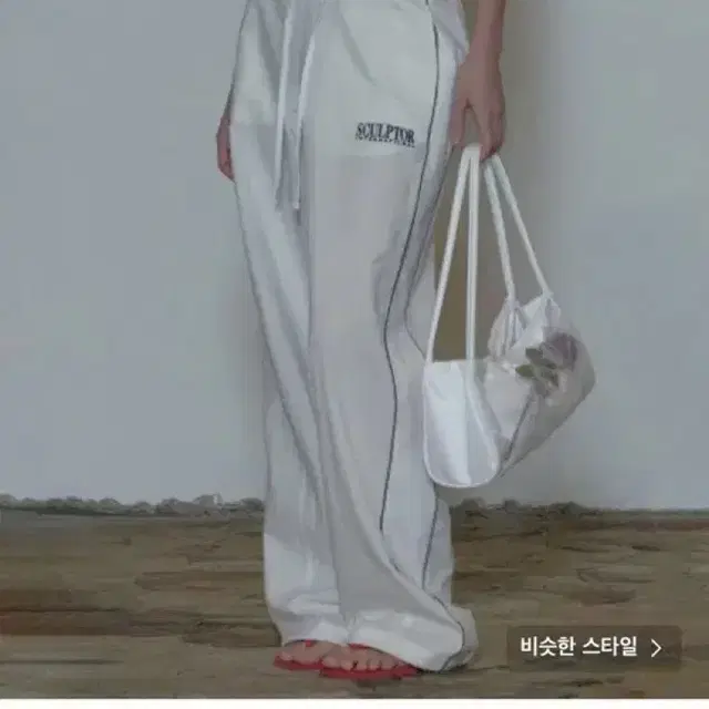 스컬프터Mesh Piping Linen Pants White 메쉬린넨팬츠