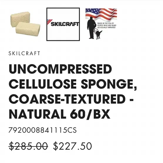 U.S 미군용품 CELLULOSE SPONGE (셀룰로오스 스펀지 친환경