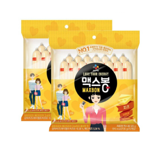 무료배송-맥스봉 치즈 525g 2개(35gx15개 x2 = 1.05kg)