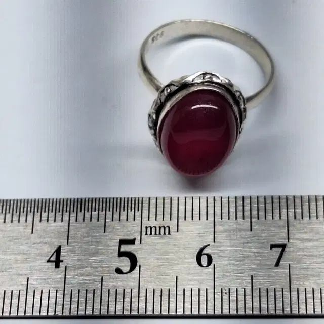 천연 루비ruby oval925실버반지 12호