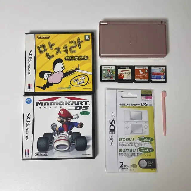 설명글 필독바람!! 일괄 닌텐도 ds lite 메탈릭로즈 로즈골드 칩