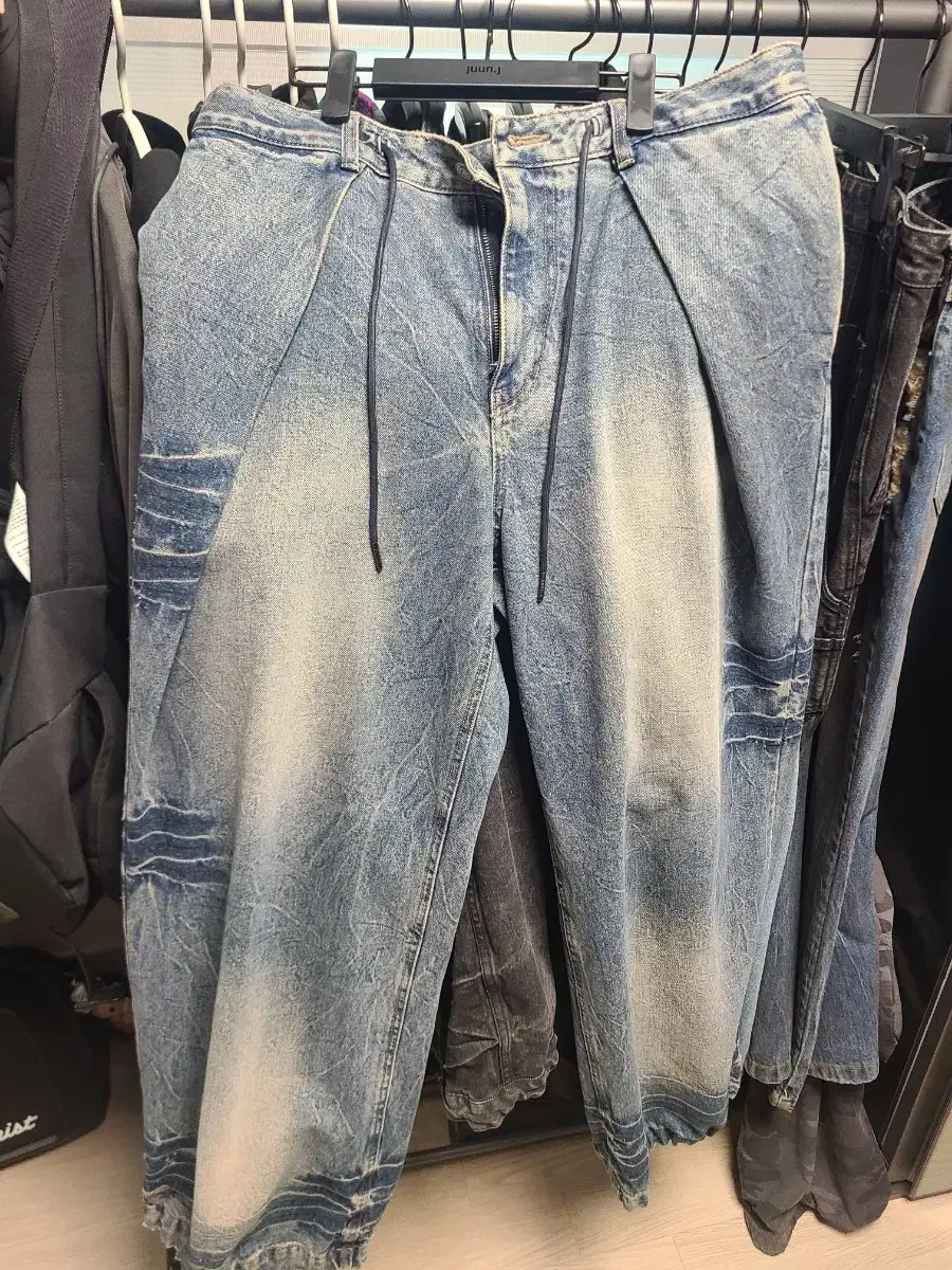 24ss denim pleated pants size 50