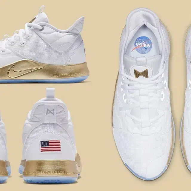 나이키 PG3 NASA 농구화 240 WHITE/GOLD